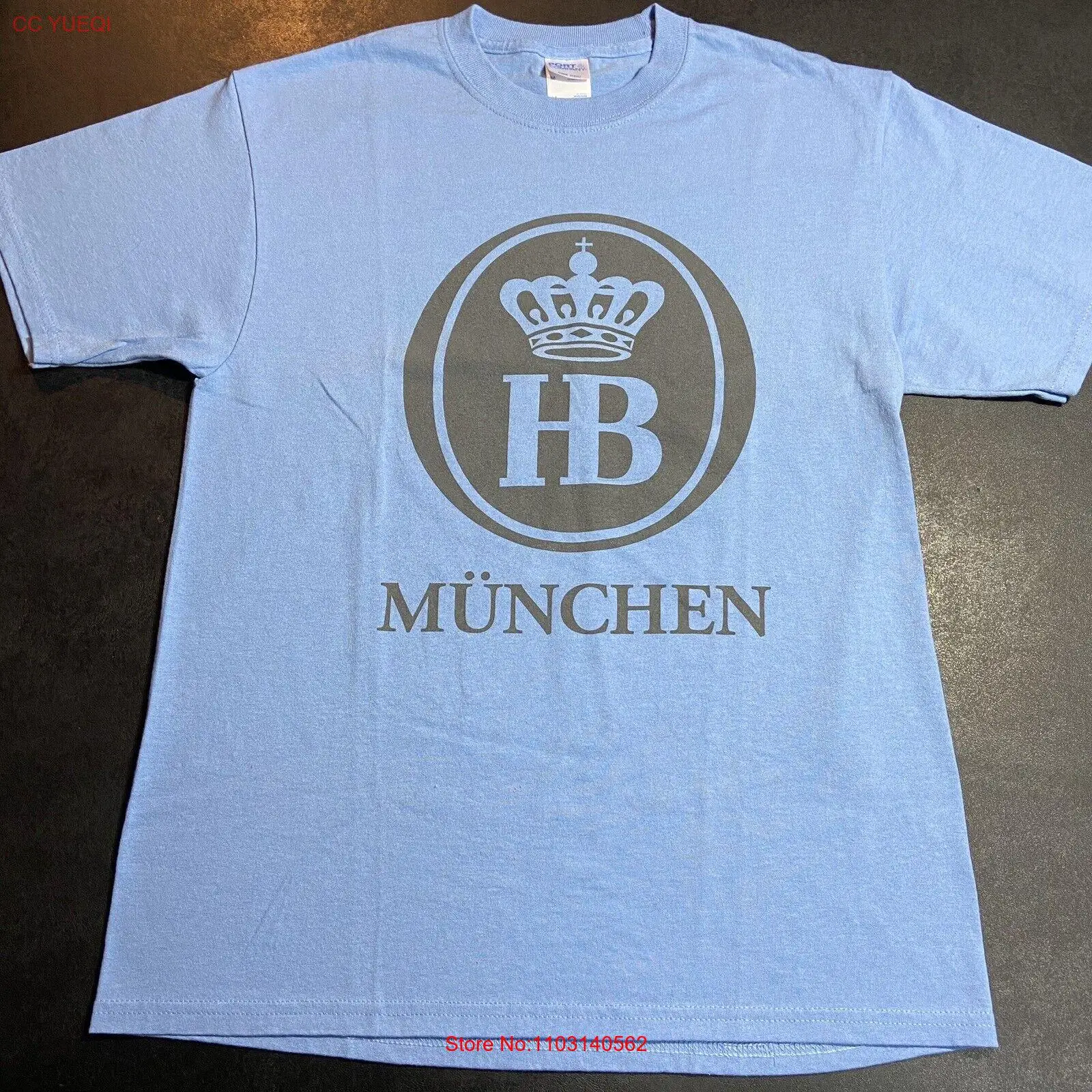 Erwachsene mittlere hofbräu münchen t-shirt bier/brauerei blau deutsch familien gesellschaft m