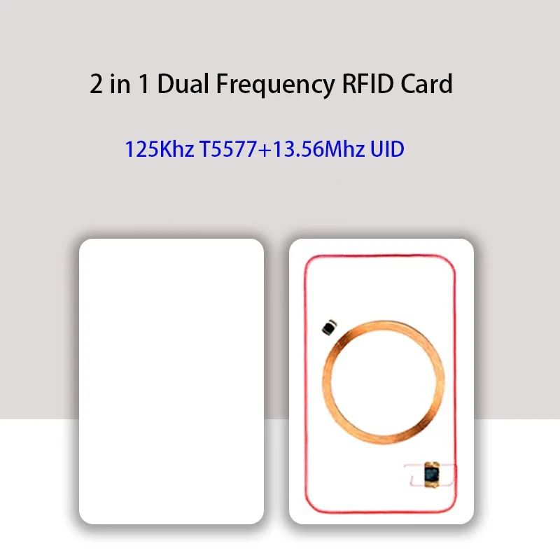 

10Ps Dual Chip Frequency RFID 125KHZ T5577 EM4305+13.56MHZ UID Changeable Writable ID+IC Rewritable Composite Key Cards Keyfob