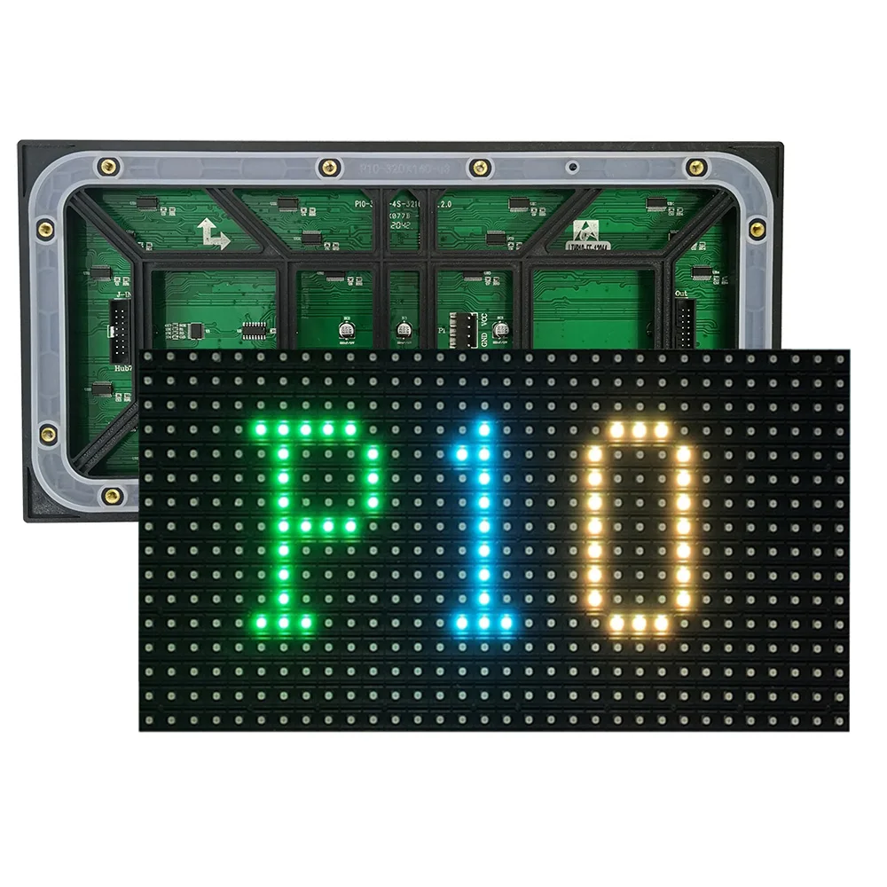 Full Color P10 outdoor LED panel HUB75 interface   SMD 1/4 scan current   320*160mm  Special sale