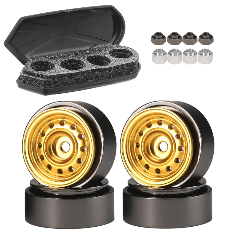 

MACH-4Pcs 91.2G 1.0In Metal Beadlock Wheel Hub For Axial SCX24 AX24 Traxxas TRX4M FMS FCX24 1/18 1/24 RC Crawler Car Parts