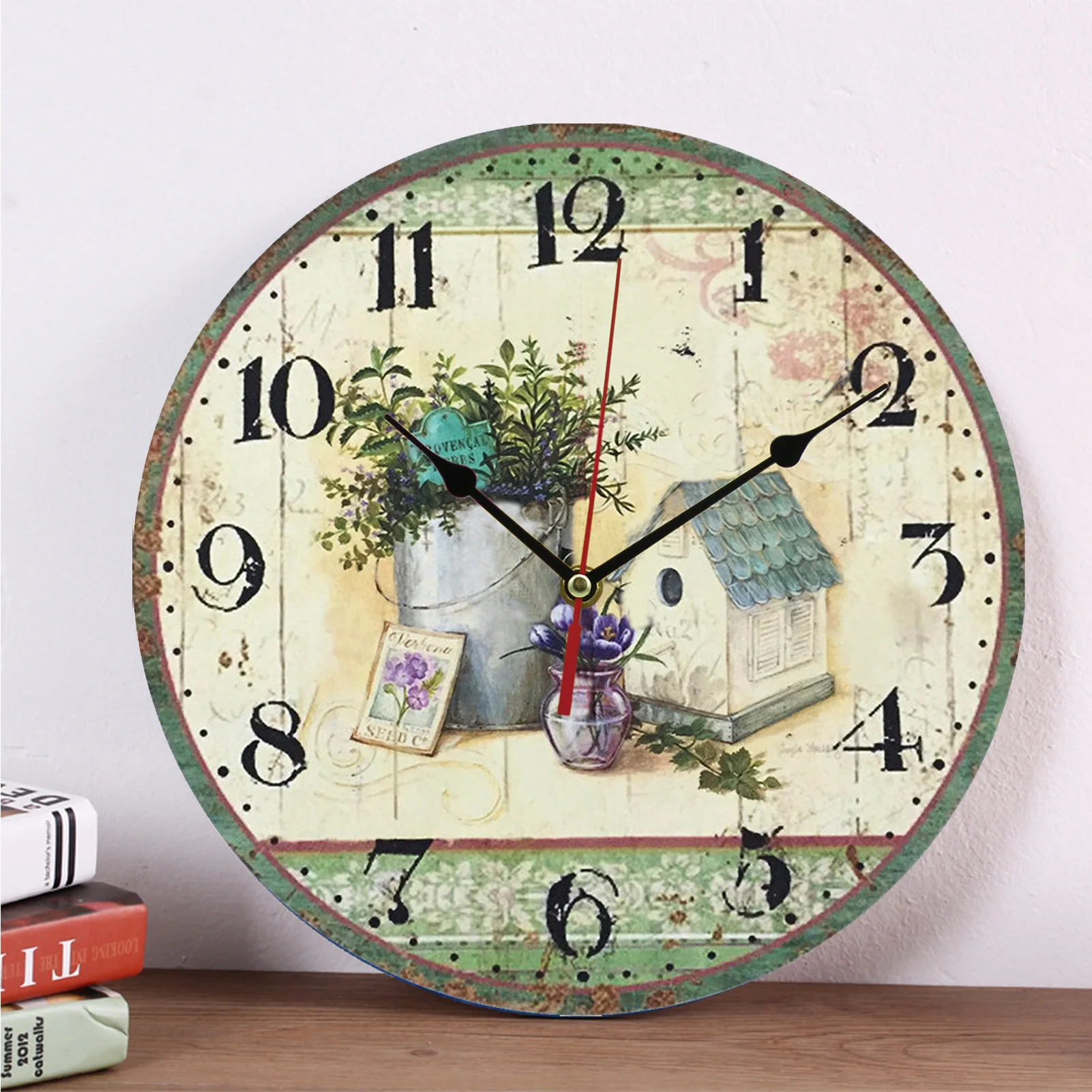 Wall Clock Creative Modern Home Decor for Family Living Room 30cm Wooden Round Silent Quartz Clock Office Wall Art Ornament