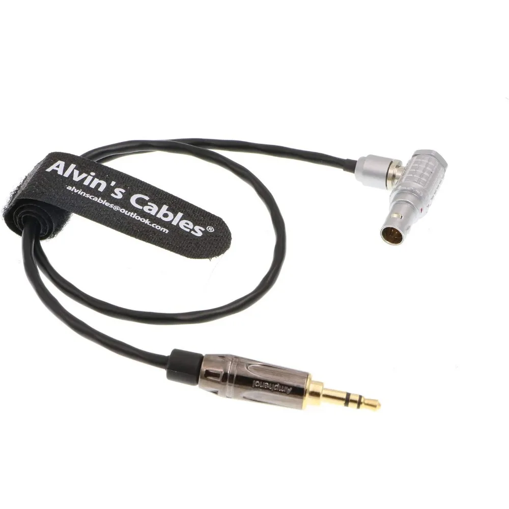 Alvin's Cables Red Komodo Timecode Cable Tentacle Sync 3.5mm TRS to EXT 9 Pin Male Right Angle