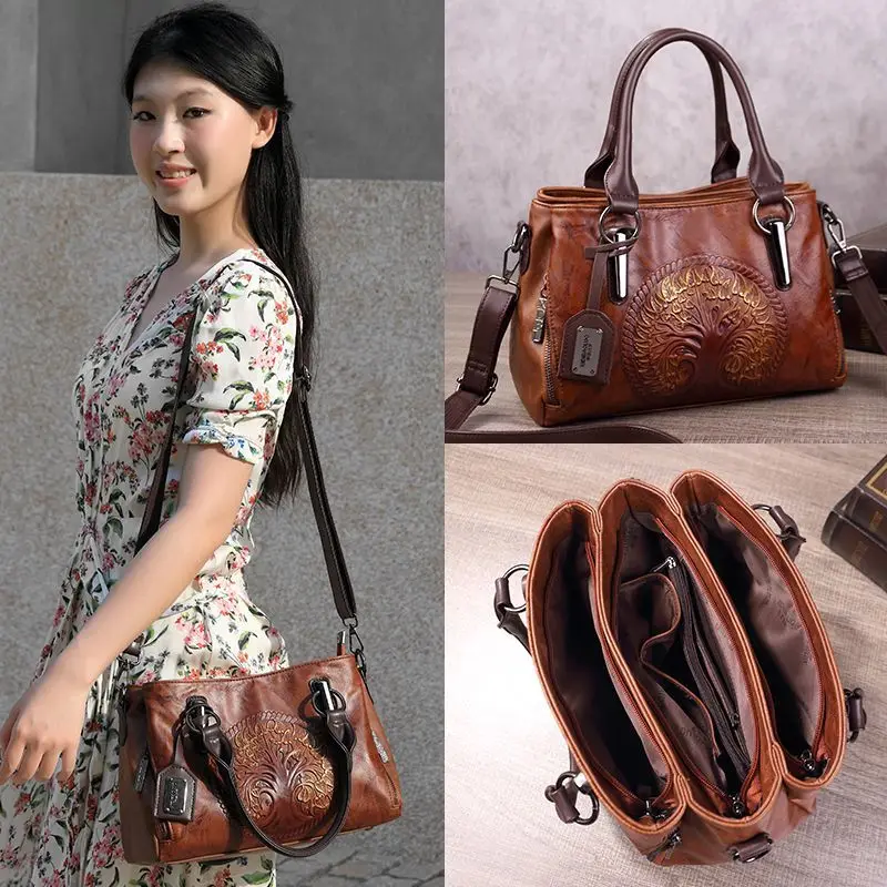 

Новая многослойная сумка, внешняя торговля, мода 2025 года, модная сумка через плечо в китайском стиле в стиле ретро, денежное дерево, пакет на одно плечо