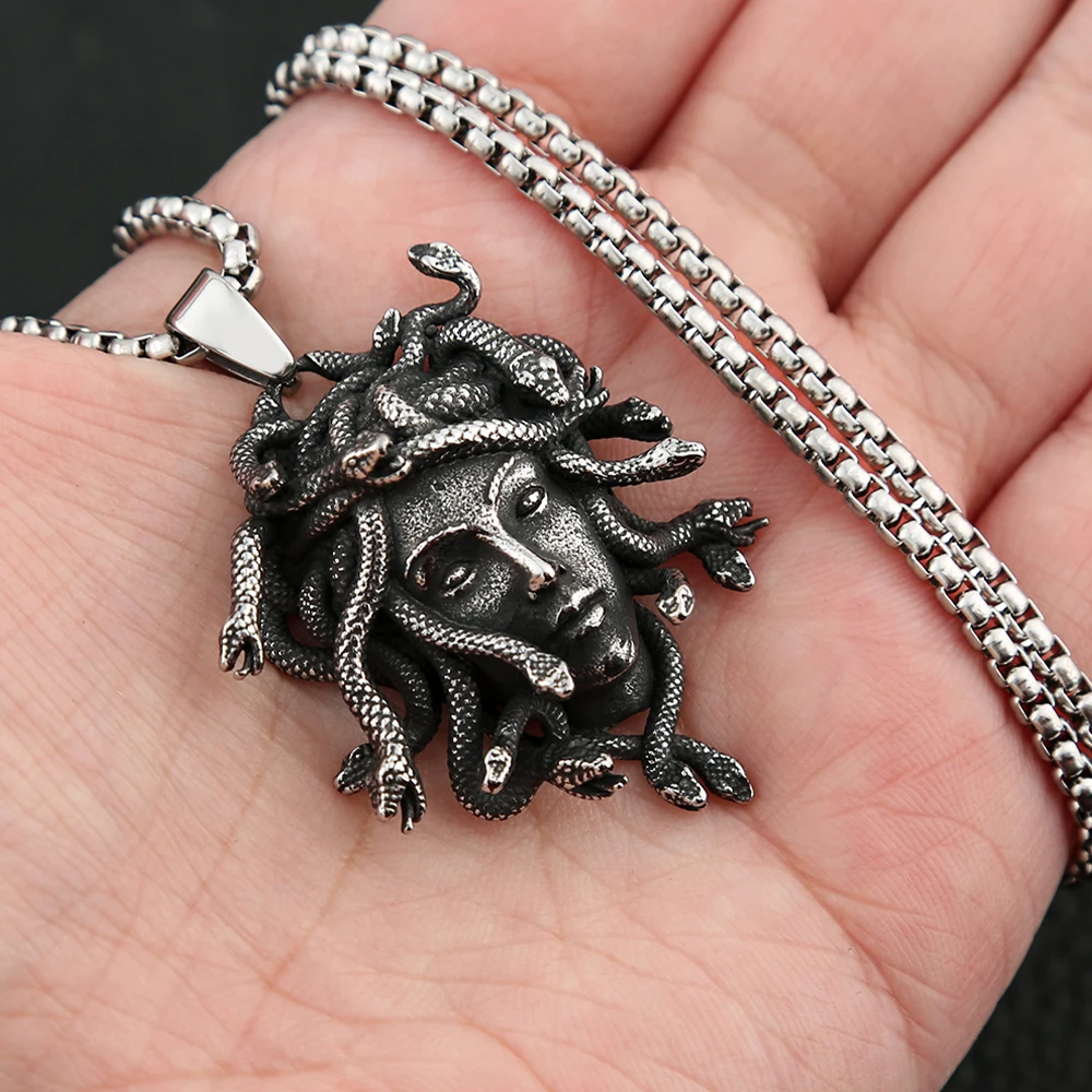 Ciondolo Medusa Vintage gotico in acciaio inossidabile 316L Punk Hip Hop collana serpente unica moda amuleto gioielli regali Dropshipping