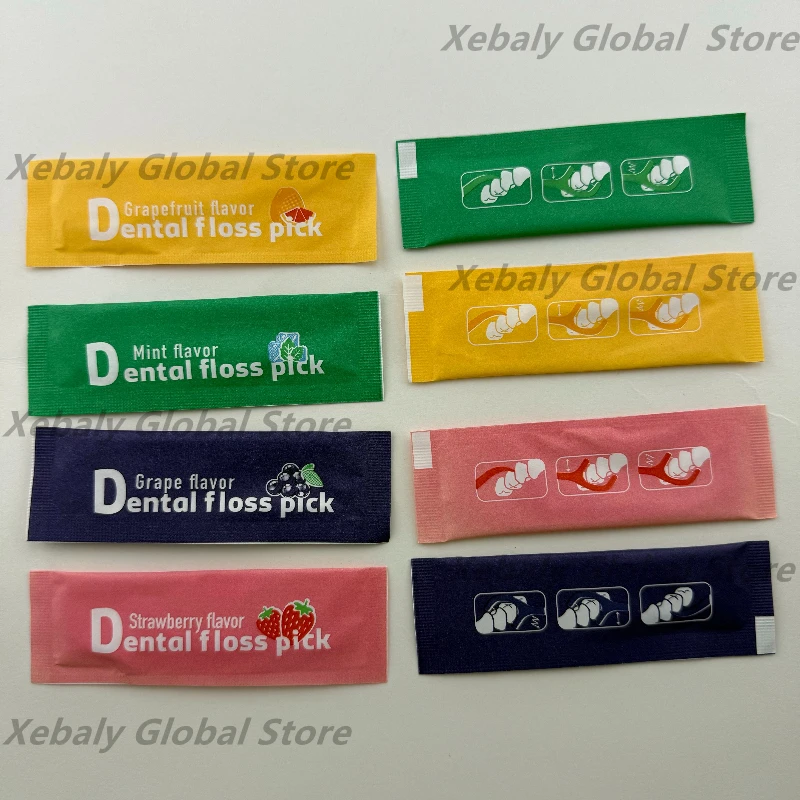 600Pcs Dental Floss Picks Fruity Floss Sticks Disposable Dental Flosser Stick Portable Teeth Cleaning Toothpicks Oral Care