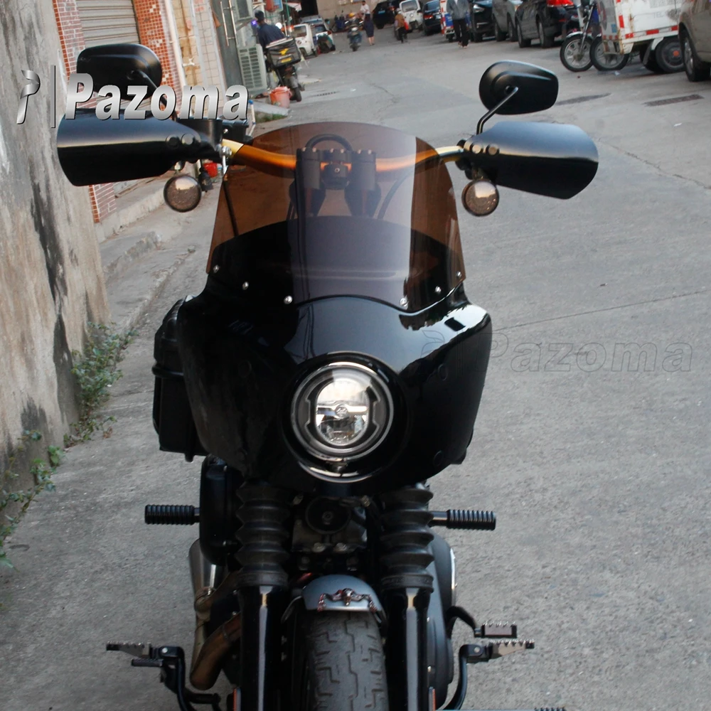 دراجة نارية رئيس مصباح الزجاج الأمامي هدية الجبهة رئيس الأسود هدية الدخان الزجاج الأمامي ل هارلي ديفيدسون دينا واسعة الإنزلاق FXDWG 2009