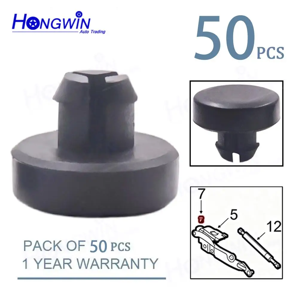 50pcs 12832495 Black Plastic Trunk Boot Lid Hinge Stop Clip For Saab 9-3 Convertible Cabriolet 2004-2012 No Tools Needed