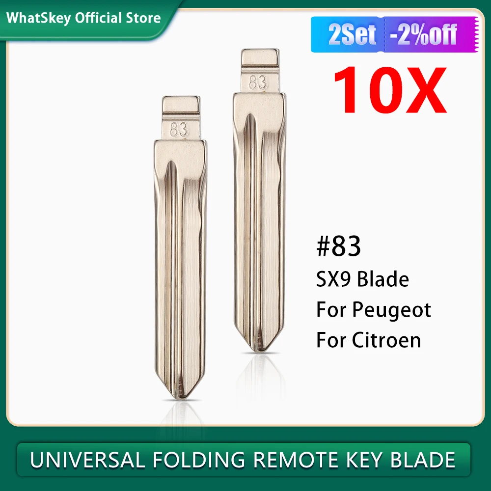 10Pcs/Lot NO.83 KD VVDI JMD Blade Metal Uncut Blank Flip Folding Remote Key Blade Car SX9 For Peugeot Citroen #83 Blade