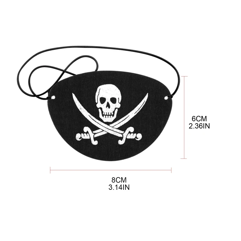 12 Stücke Rolle Spielen Piraten Augenklappe Ein Auge Skelett Augenklappen Für Halloween Weihnachten Piraten Thema Party – Detail 7