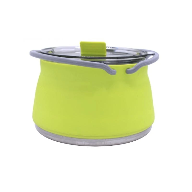 M5TC Portable Folding Silicone Kettle Collapsible Stainless Steel Bottom Water Boiler