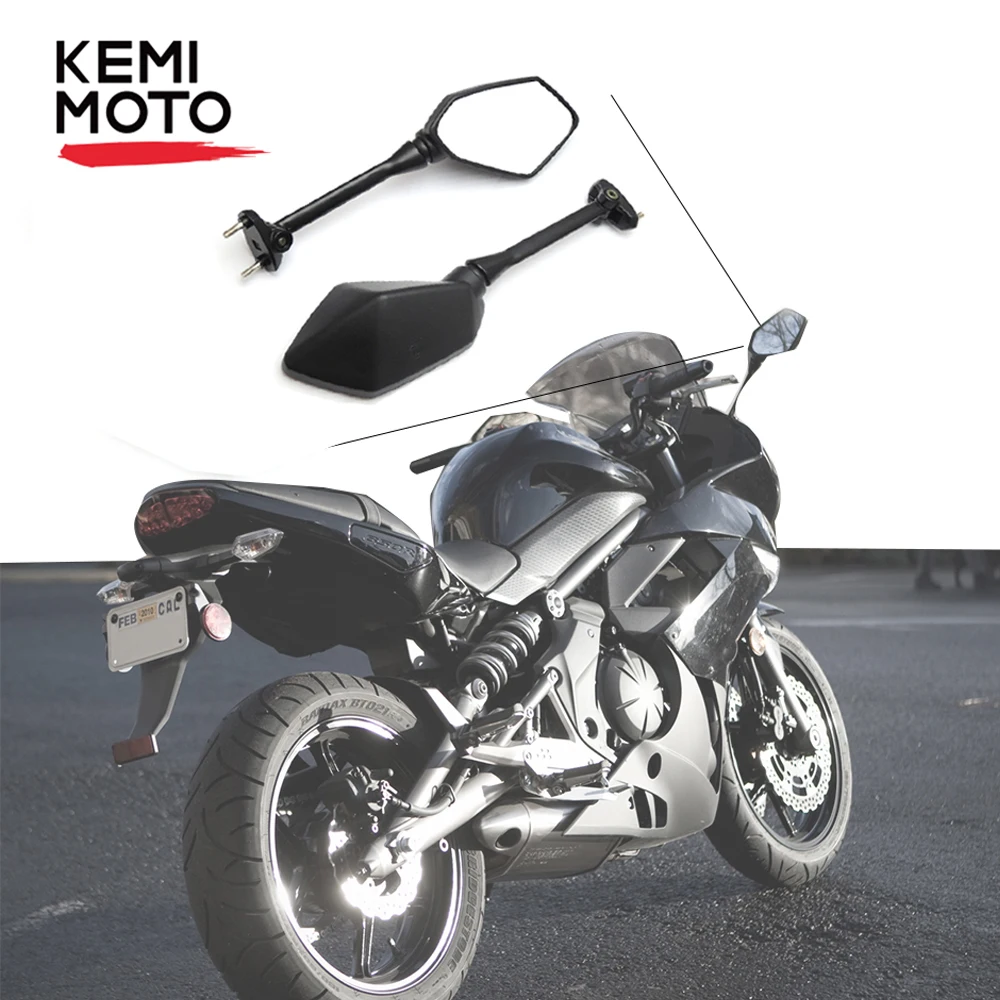 KEMIMOTO Motorcycle Mirror rearview side mirrors For Kawasaki Ninja 650R 2009 - 2011 2012-2015 ER6F 400R Z1000SX ER-6F rear view