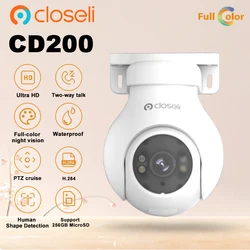 Closeli CD200 8MP Camera Full-color Night Vision PTZ Cruise Human Shape Detection Two-Way Talk Waterpoof For Outdoor Camera