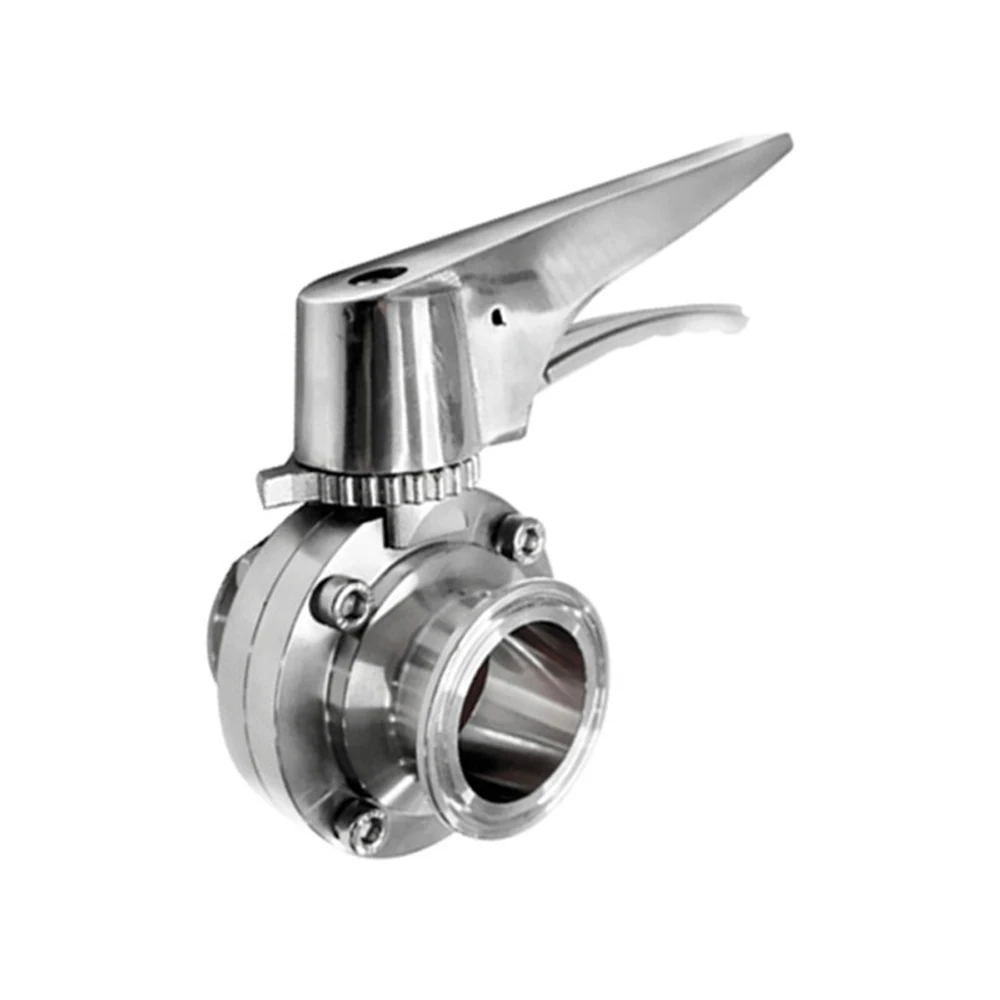 Imagem -05 - Tri Clamp Sanitária Butterfly Squeeze Trigger Flow Control Valve Sus 304 Aço Inoxidável 19 25 32 38 45 51 mm Pipe od x 1.5 2