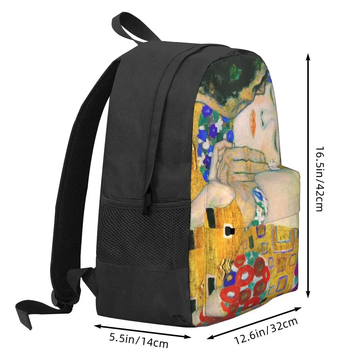 The Kiss By Gustav Klimt ransel tas buku laki-laki perempuan tas sekolah siswa ransel bepergian anak kartun tas bahu