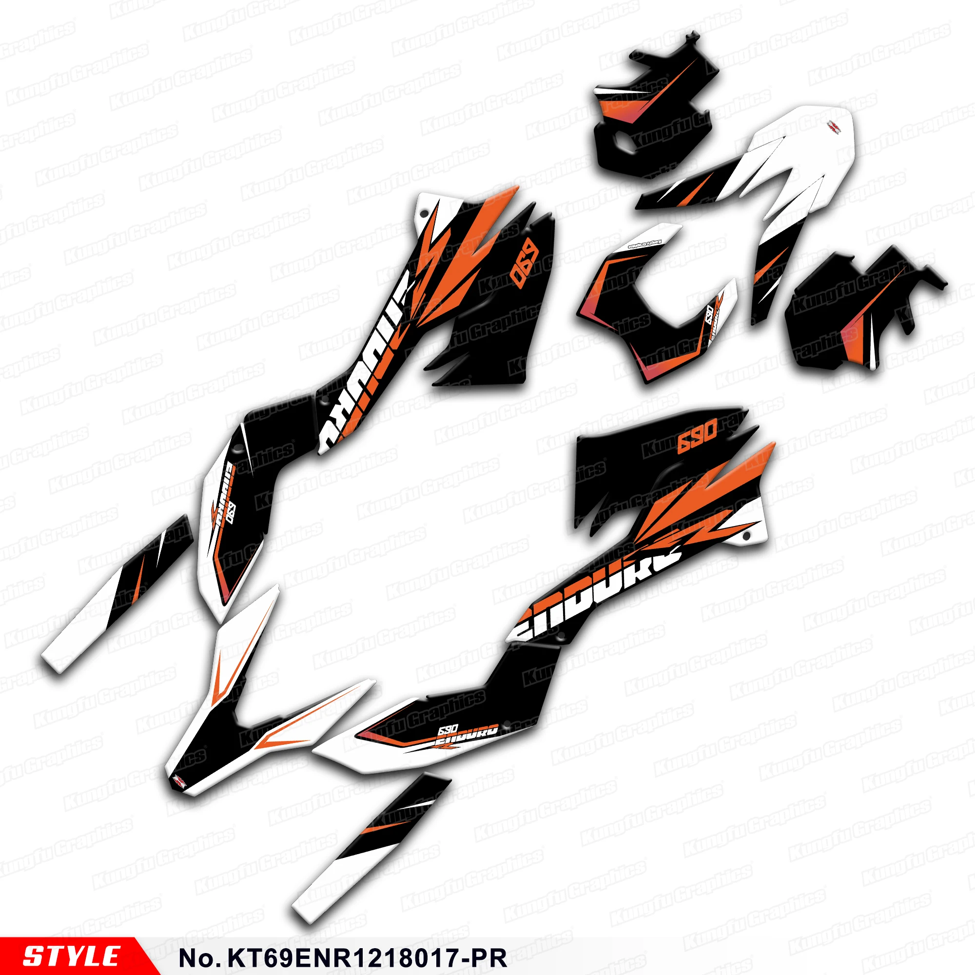 

Aftermarket Racing Graphics Sticker Kit for KTM 690 SMC-R Enduro R 2013 2014 2015 2016 2017 2018, Style No.KT69ENR1218017-PR