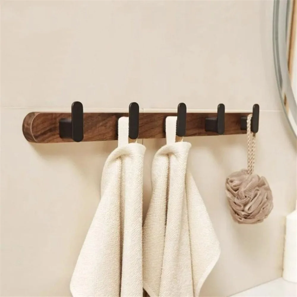 

Modern Design Waterproof Door Hooks Hanging Sturdy Wall Hook Punch-free Multi-Purpose Wooden Hanger Hook Bedroom