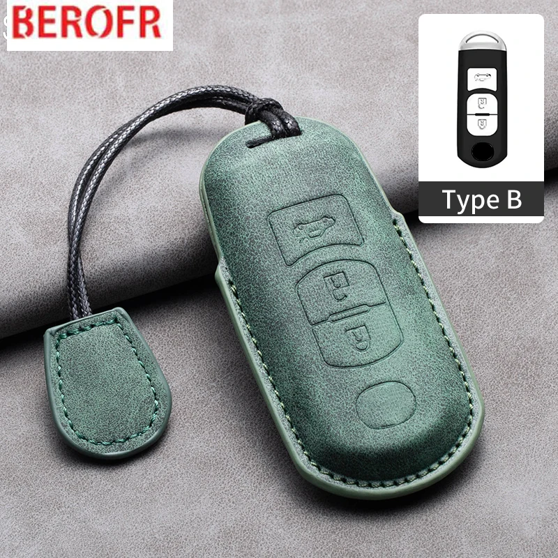 Sheepskin 2/3 Buttons Car Remote Key Case For Mazda 2 3 6 Atenza Axela Demio CX-5 CX5 CX-3 CX7 CX-9 2015 2016 2017 2018 2019