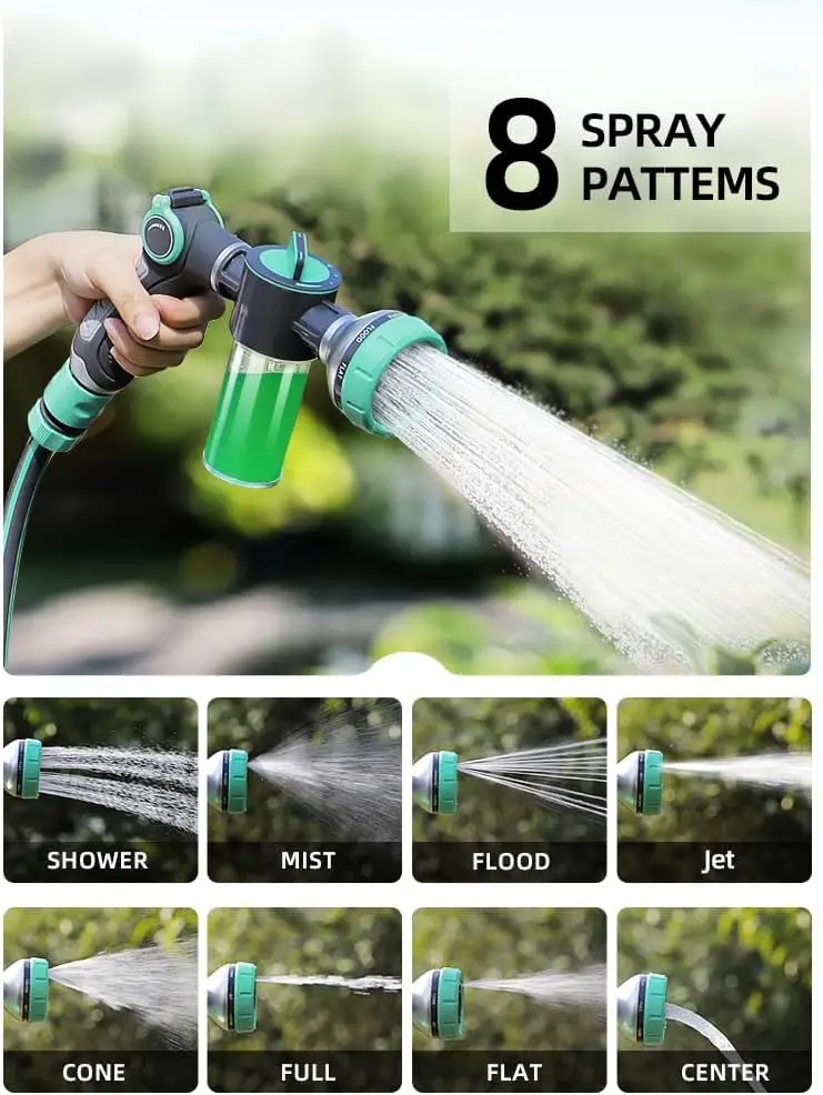 Car Wash Foam Gun，Garden Hose Nozzle Sprayer With Foam  ，8 Spray Pattern Car Wash Cleaning Pressure Washer Sprayer For Dog W