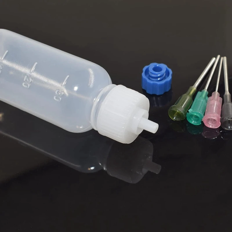 6 Pcs Glue Applicator Bottles, 30Ml Plastic Squeezable Dropper Bottles With Blunt Needle Tip 14Ga 16Ga 18Ga 20Ga