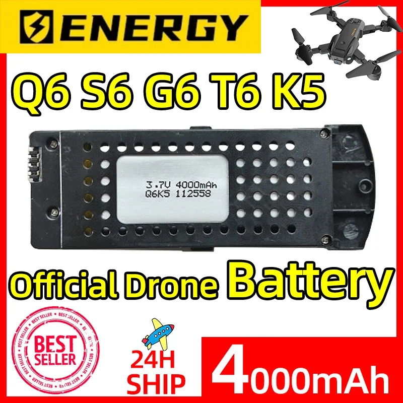 Q6 Drone Official Battery 4000mAh 3.7V LIPO Battery Long Time Flight for Q6 S6 G6 T6 K5 8K RC Drone Batteries