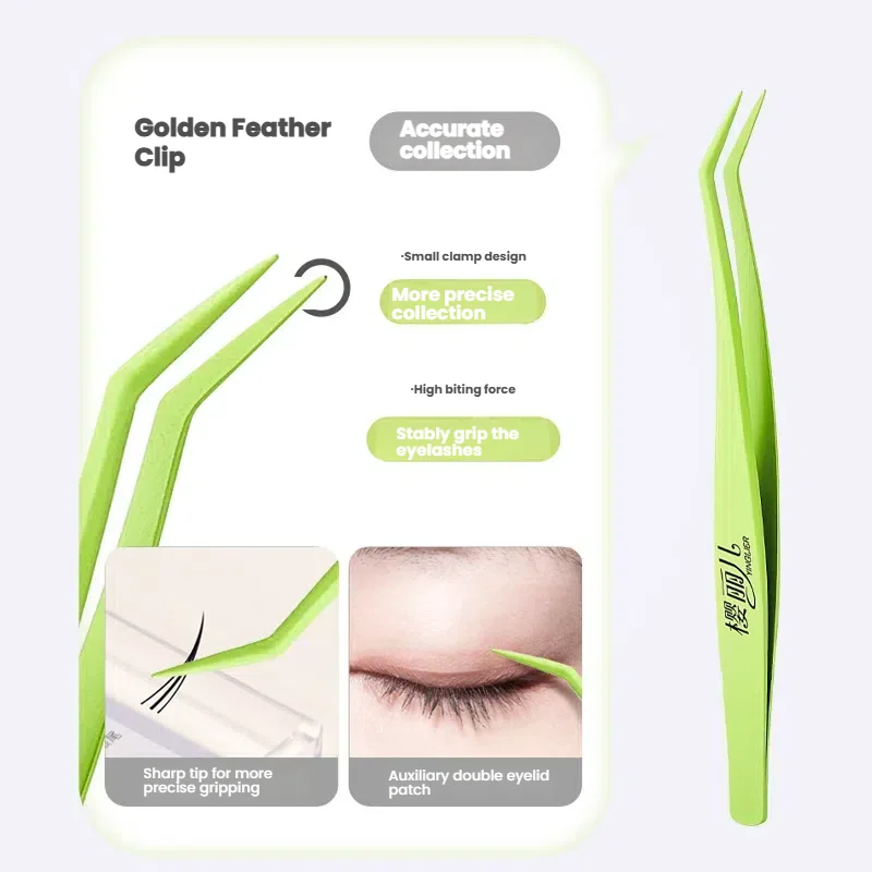 Pinzette per ciglia precise in acciaio inossidabile per uso professionale in salone e strumenti per l'estensione delle ciglia fai-da-te con punta fine