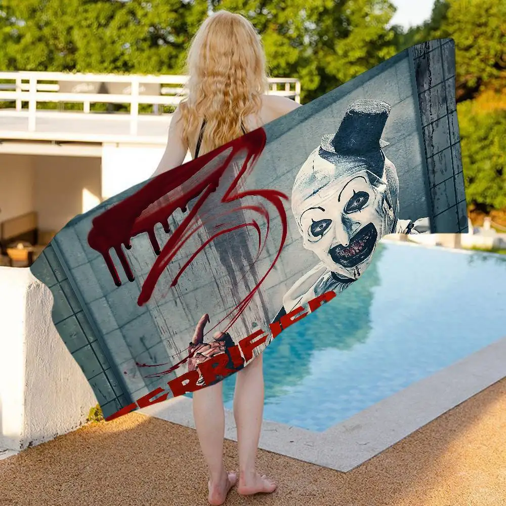 T-Terrifier 3 Horror Clown Movie Microfiber Beach Towel Absorbent Quick dry Soft Yoga Swimming Resort Mountain Climbing Towel