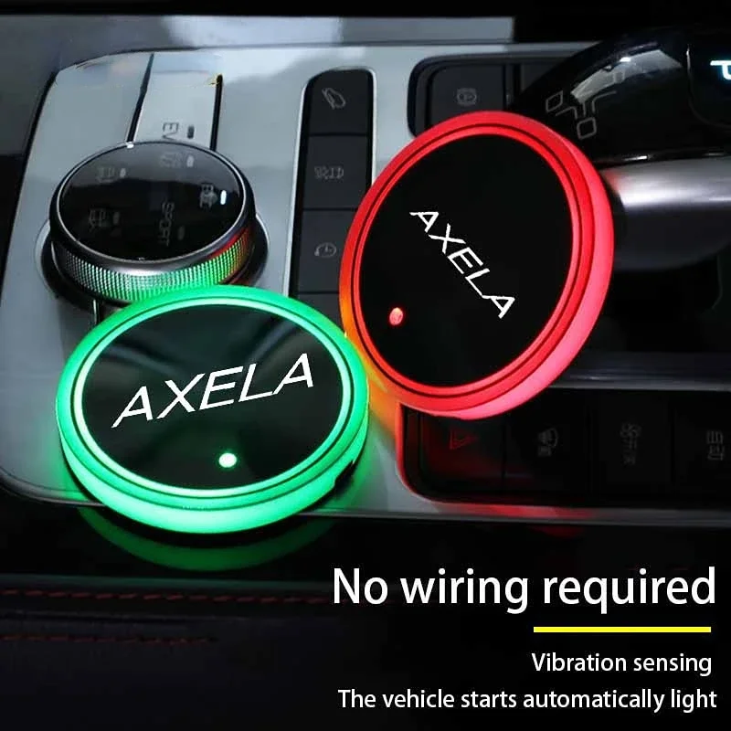 Luminous Intelligent Car Water Coaster for AXELA USB Power Atmosphere Light Non-slip Drinks Holders Decorate Cup Slot Mat