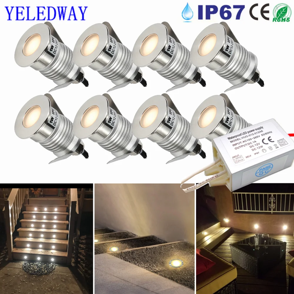 

IP67 Waterproof LED Underground Lights 12V 1W Outdoor Ground Garden Path Floor Buried Yard Spot Landscape Lamps with Driver 220V