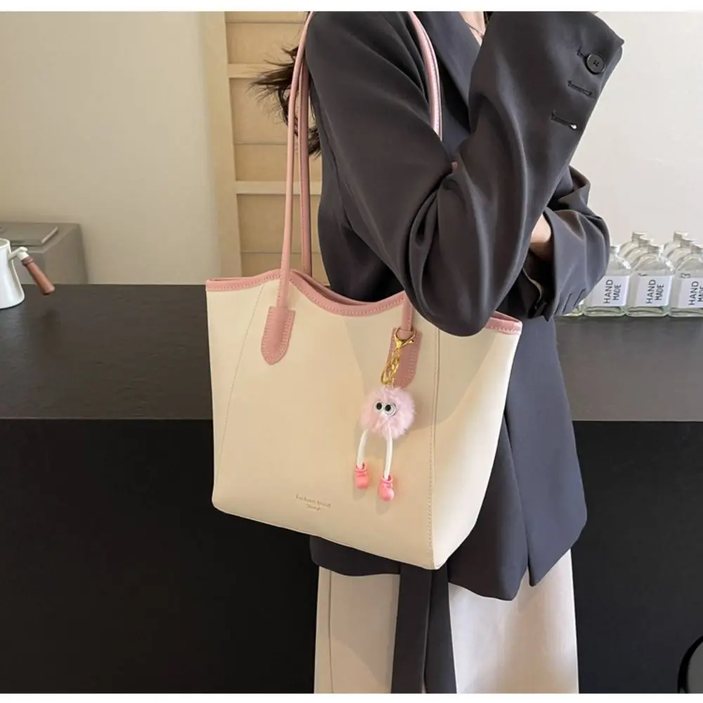 

Fashion PU Leather Tote Bag Large Capacity Casual Handbag Portable Multifunctional Shoulder Bag Women