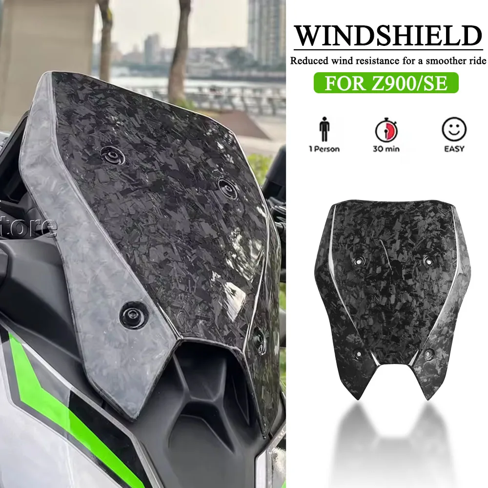 

Z900 SE New Motorcycle Windshield WindScreen Wind Deflector Accessorie For Kawasaki Z 900 Z900SE 2025 Windscreen Forging Pattern