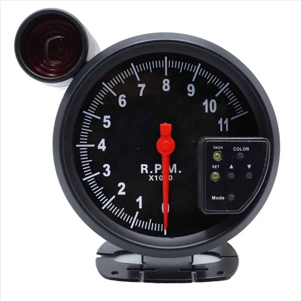 5 Inch Tachometer 11000 RPM Racing Car Gauge with LED Display for 1-8 Cylinder Engine 12V Vehicles High-Performance Tacho Meter