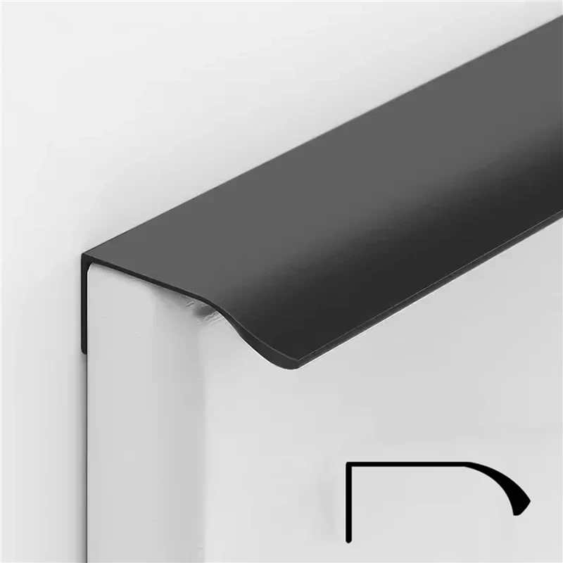 Non-punch Furniture Handle Brushed Gold Silver Matte Black Lacquer White Cabinet Handles Hidden for Cabinets and Drawers