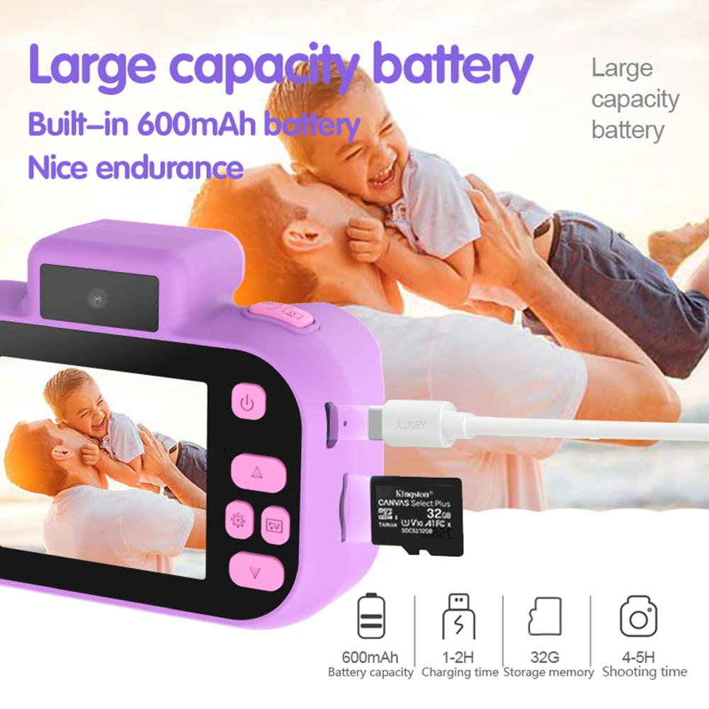 Mini4000W children\'s camera digital toy high-definition front and rear dual cameras 2-inch high-definition IPS screen USB chargi