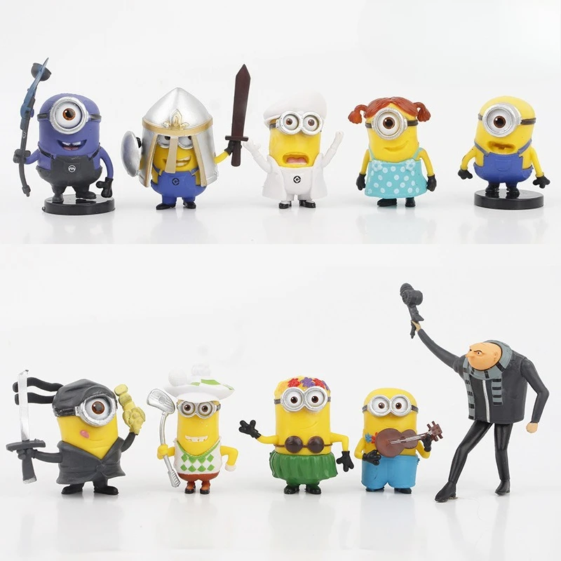 

New 10Pcs/set Cute Minions Figurines Toys 3D Eye Despicable Minions Action Figures Classic Toys Xmas Gifts for Children 6CM