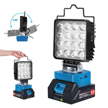 24 W/48 W kabelloses LED-Arbeitslicht für Makita Helligkeit, wiederaufladbare Flutlicht-Nachtlichter, Outdoor-Campinglampe für den Notfall-Baustellen