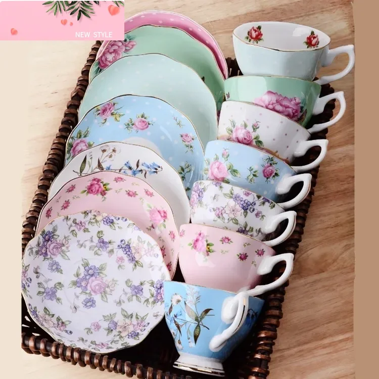 Juego de café de porcelana de hueso europeo, plato de porcelana de cerámica simple y creativo, taza de leche para té de la tarde, 200ML