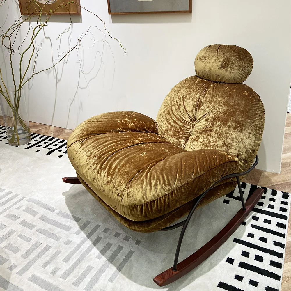 

New High Quality Nordic Leisure Chair Rocking Chairs Modern Living Room Recliner Lazy Chair For Living Room