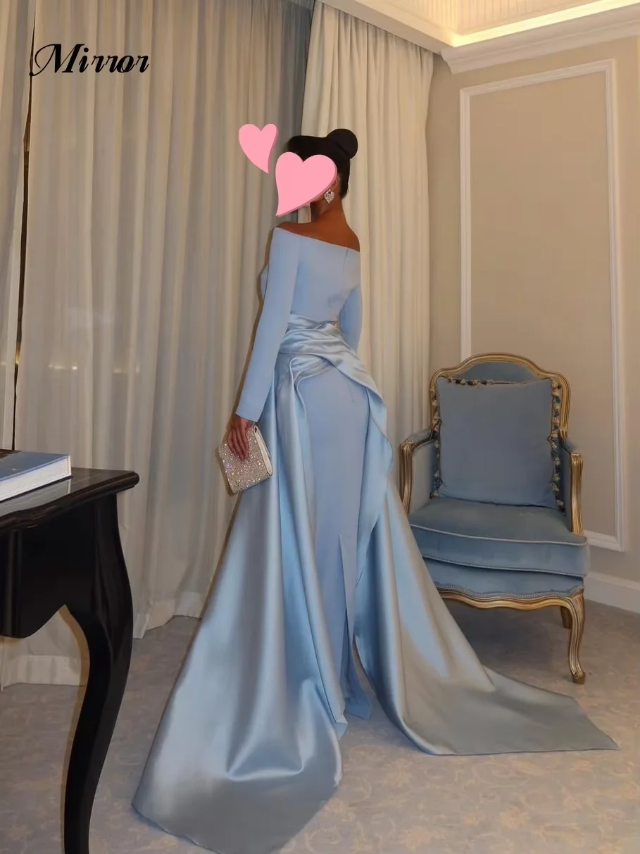 Mirror Dress Elegant Vintage Sweet Simple Rose Red Satin Boat Neck Customized Formal Occasion Prom Dress Evening Party Gowns image 4