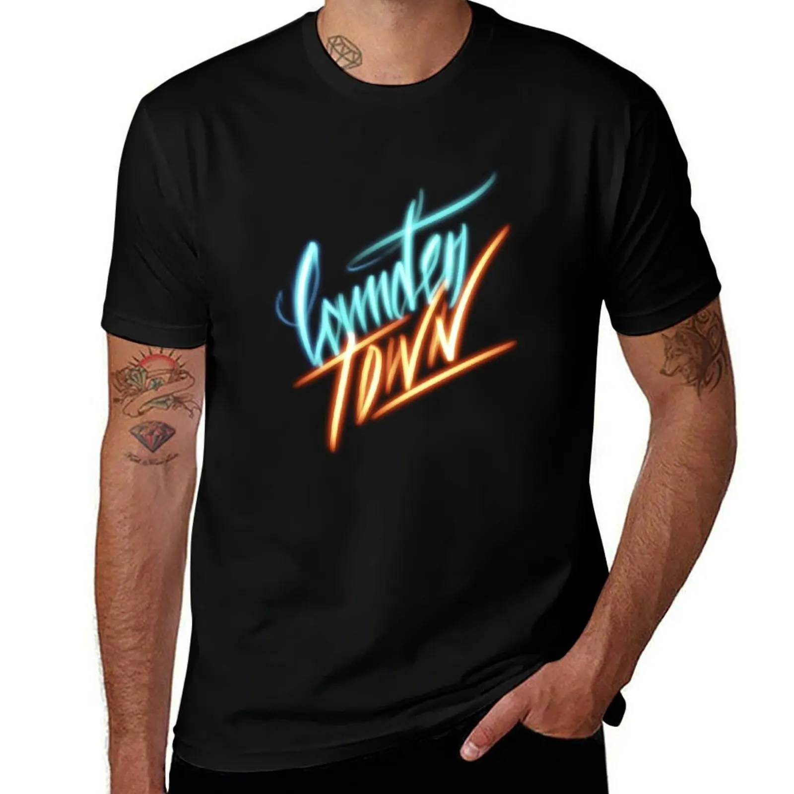 Camden Town - Light Calligraphy T-Shirt t shirts for man graphic cars t shirts with prints T-Shirt