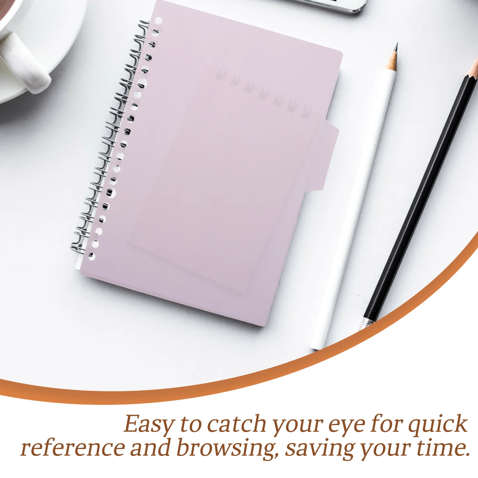 

10Sets Notebook Index Dividers Plastic Punched Binder Tabs for Reports Presentations Research Classified Label Page Separators