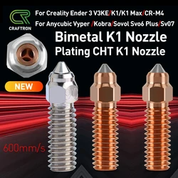 Boquilla bimetálica para Creality Ender 3 V3 KE K1 K1Max CHT, boquillas de cromo, circonio, cuerpo de cobre + acero endurecido, piezas de impresora 3D