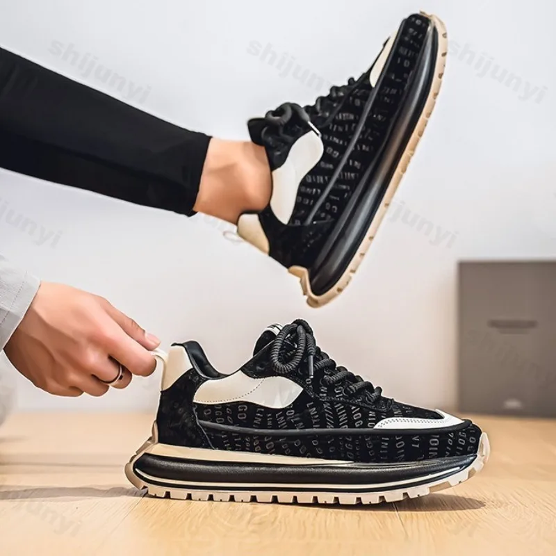 

Men's Fashion Trend Casual Sports Shoes 2025 Spring New Thick Soled Comfortable Versatile Shoes Low Top Non slip Chunky sneakers