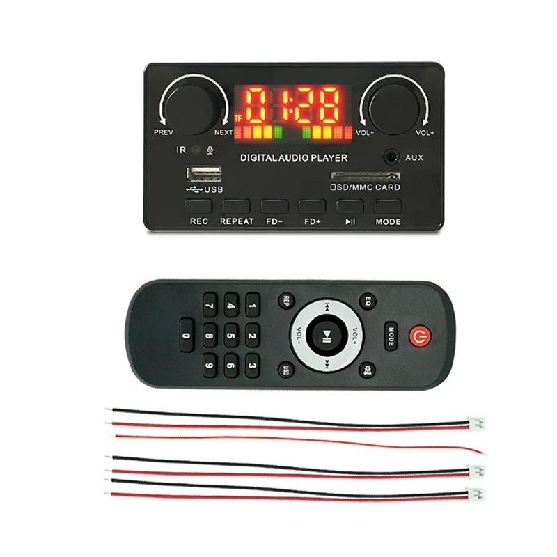 MP3 WMA Decoder Board Wireless Bluetooth 5.0 7V-25V Decoder Car MP3 Player USB Record Module FM AUX Radio for Speaker