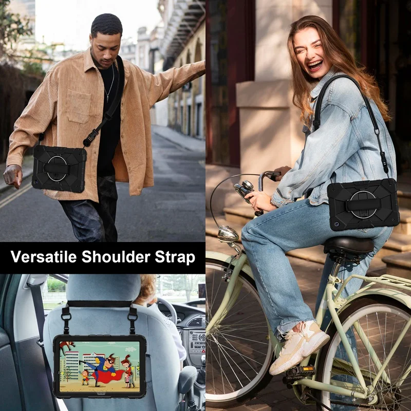 Armor Case For Samsung Galaxy Tab A11 Plus 11 A9 + Plus 11 A11 8.7 inch Rotation Hand Shoulder Strap Kickstand Shockproof Cover image 6
