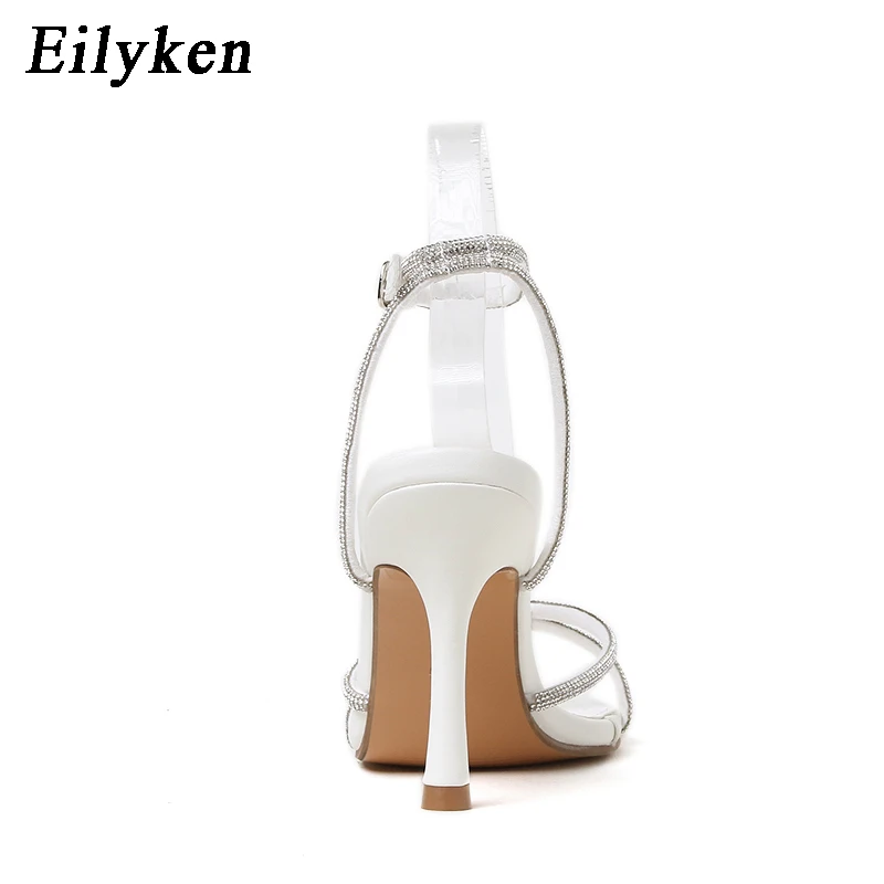 Eilyken Fashion Design CRYSTAL Buckles High Heels Sandals Females Peep Toe Clip-On Strappy Ankle Strap Pole Dancing Women shoes