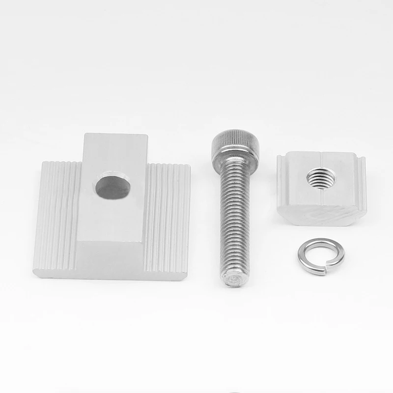 Solar Panel Mounting Fixing Clamp Adjustable Z Bracket Metal End & Mid Clamp PV Panel Clip for Solar System Install Accessories