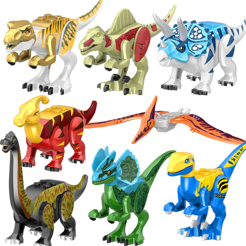 

Building Block Dinosaur Jurassic Tyrannosaurus Rex Triceratops Pterodactyl Swift Raptors Puzzle Assembly Building Block Toy Gift