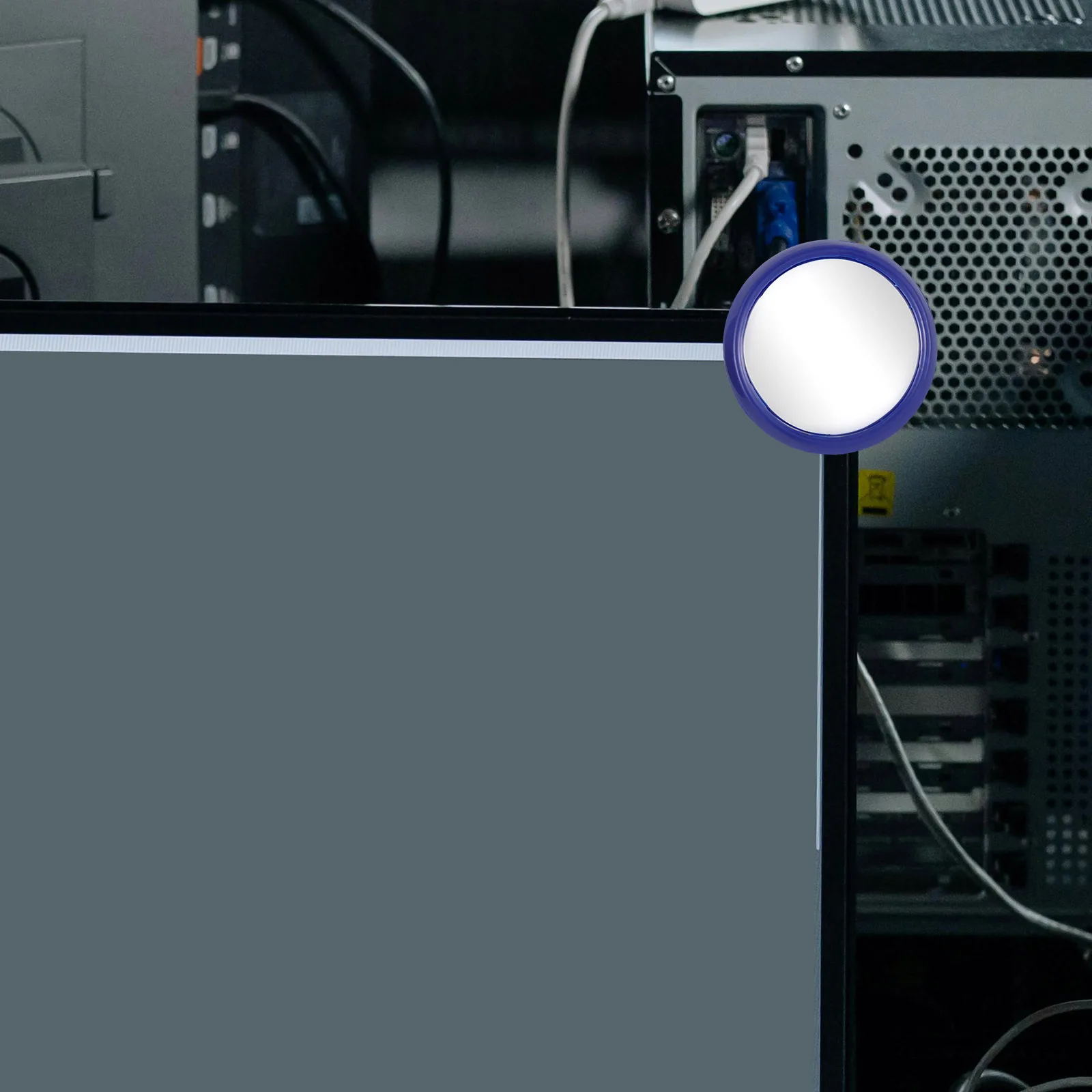 

2pcs Computer Rear View Mirror Blue Wide Angle Mirrors for Desk Office Laptop Cubicle See Behind You