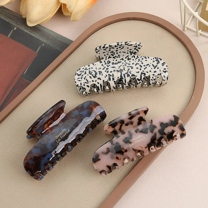 Hanban France acetic acid hairpin women's 2025 new high-end spring temperament disc hair catch clip shark clip hair accessories