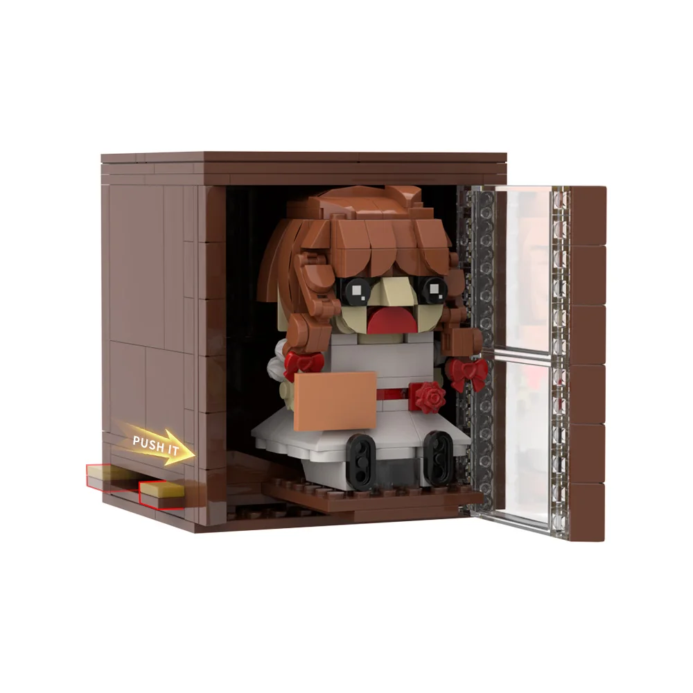 MOC Horror Movie Annabelle Doll Model Building Blocks Wardrobe Demon BrickheadZ Action Figure Assembly Bricks Toy Halloween Gift